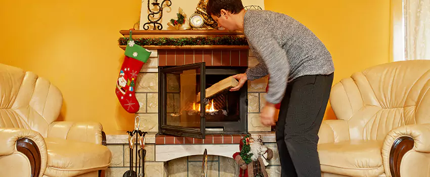 Rusted Metal Fireplace Restoration in Huntington Station, New York